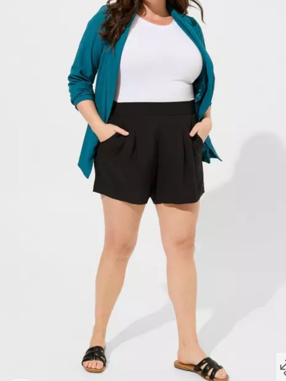 Torrid NEW Plus Size 0X: Black High-Waist Challis Women’s Shorts